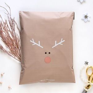 🦌 20 Designer Brown Rudolph Poly Mailers 10 x 13 inch